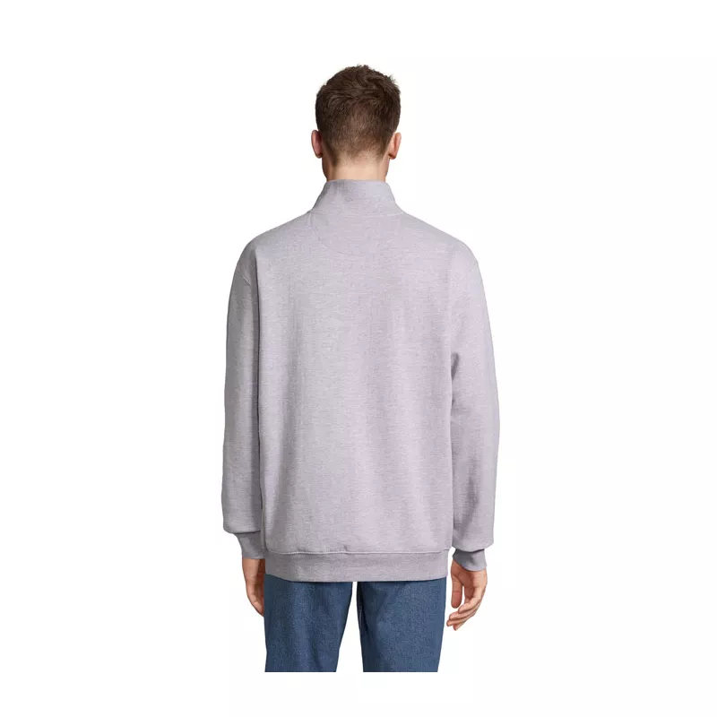 Bluza ze stójką i zamkiem 1/4 Sol's CONRAD - Szary Melanż 2 (S04234-GY)