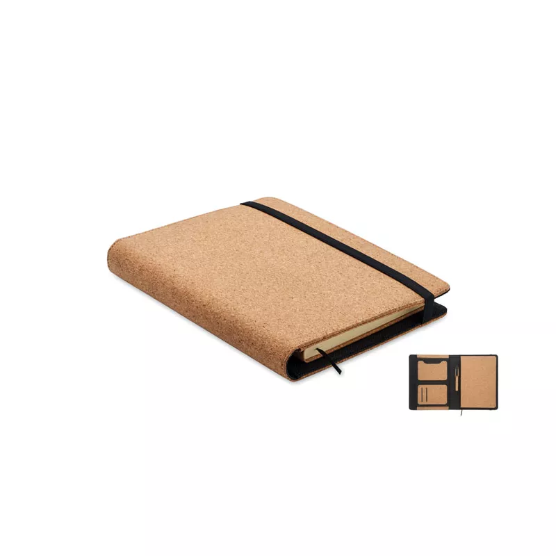 Teczka A5 z korka z notesem 96 kartek w linię ORIGIN - Bezowy (MO2097-13)