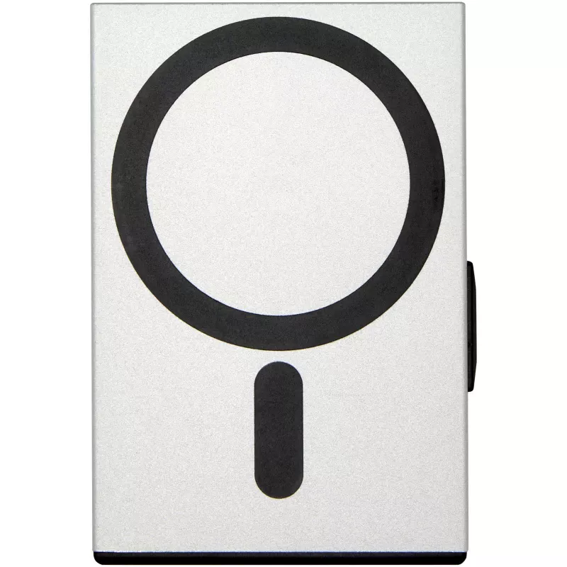 Magnetyczne etui na karty z ochroną RFID, wykonane z materiałów z certyfikatem RCS - Srebrny (12452881)