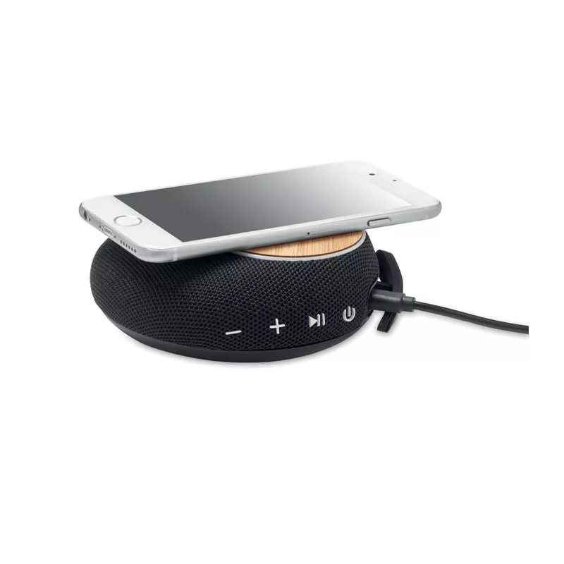 Głośnik z ładowarką 10W i powerbankiem 4000 mAh FLARE - Czarny (MO6887-03)