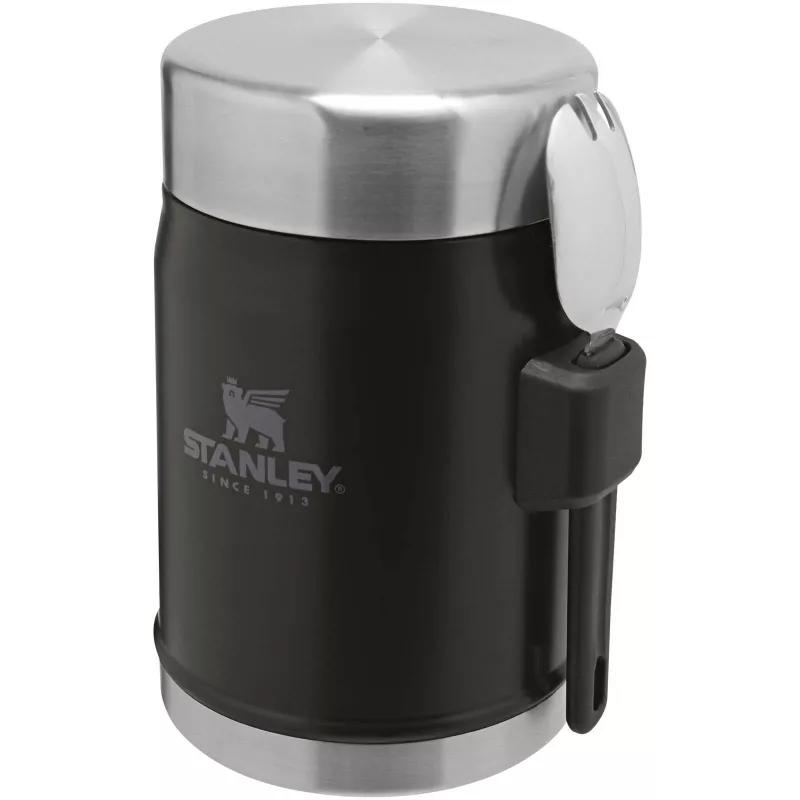 Słoik na żywność Stanley Legendary z łyżko-widelcem, o pojemności 400 ml - Czarny matowy (10088190)