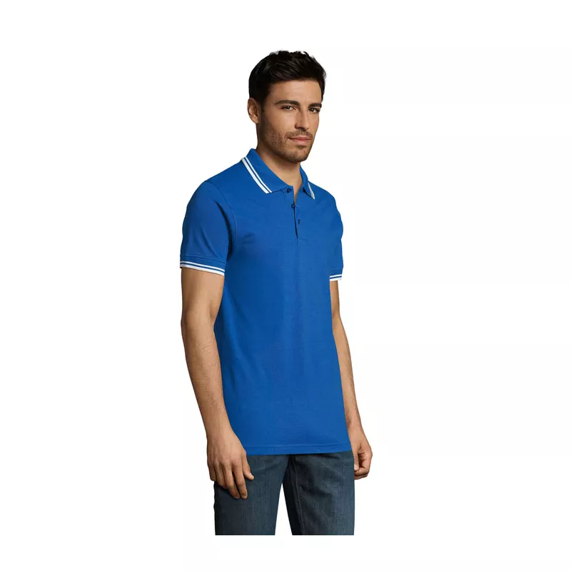 Koszulka polo męska bawełniana 200 g/m² Sol's PASADENA - Królewski Niebieski/biały (S00577-RW)