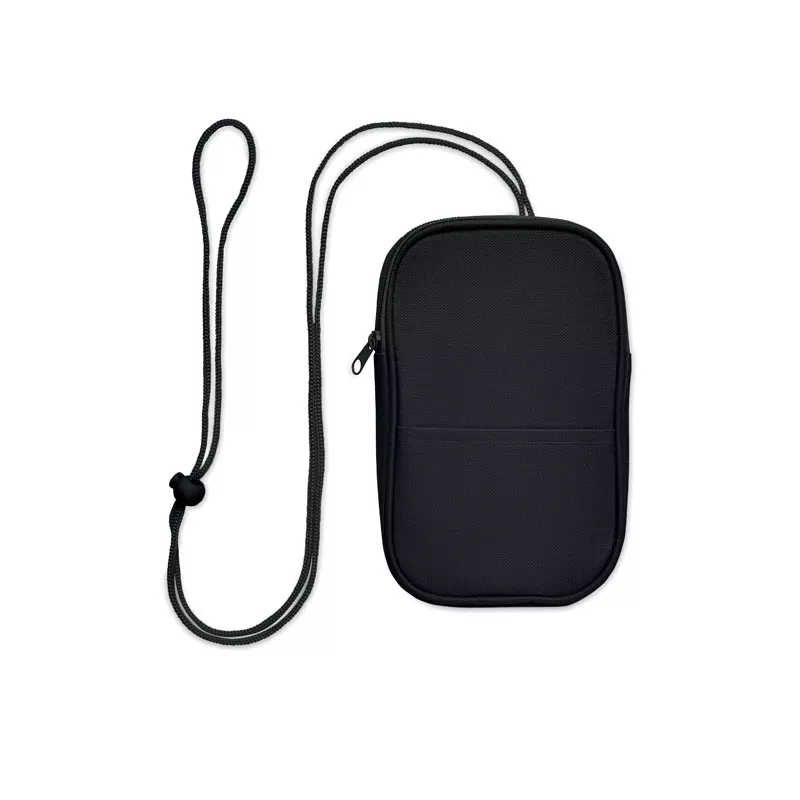 Saszetka podróżna RPET 600D na sznurku KOROVIN POUCH - Czarny (MO2675-03)