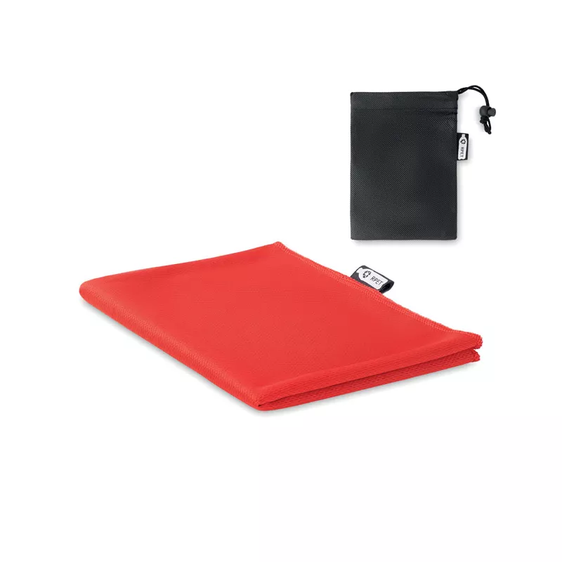 Ręcznik sportowy RPET z workiem 30x80 cm TUKO RPET - Czerwony (MO9918-05)