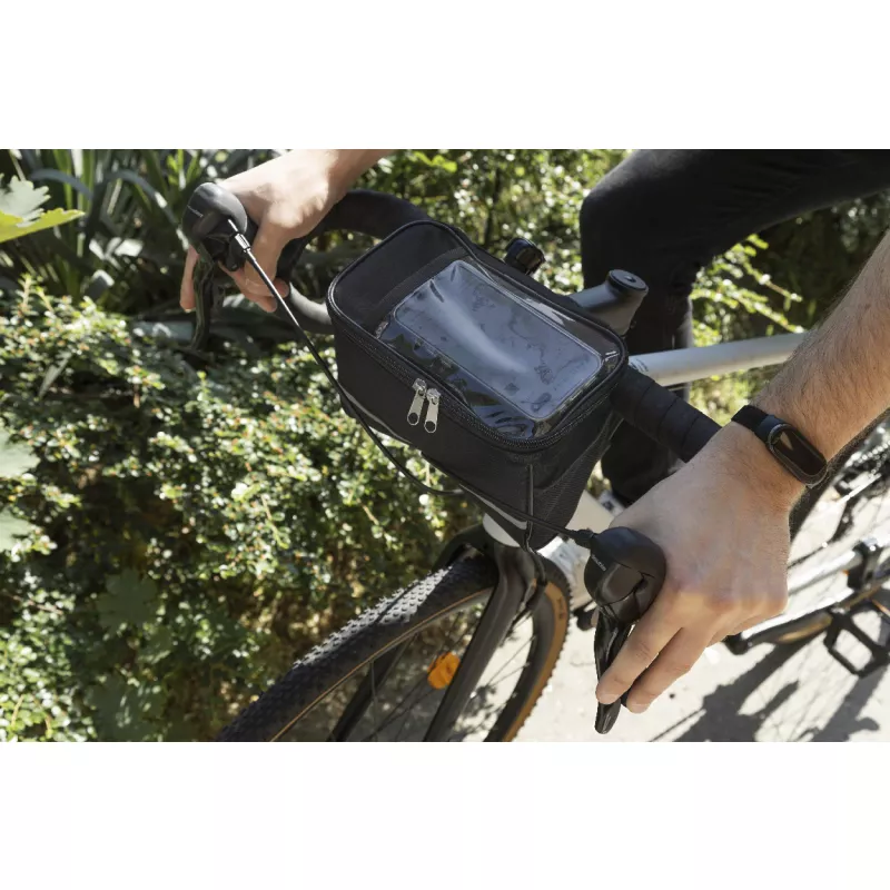 Velofon Plus Torba na telefon komórkowy do roweru RPET - czarny (AP800047-10)
