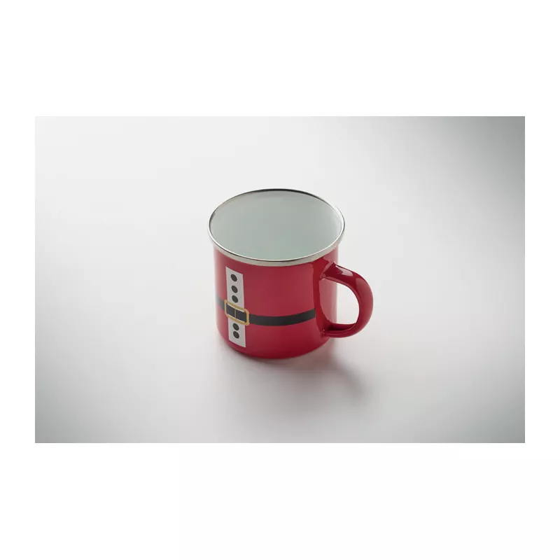 Kubek emaliowany Mikołaj 300 ml SANTAMEL - Czerwony (CX1596-05)