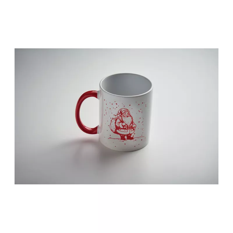 Kubek ceramiczny świąteczny 300 ml FESTIMUG - Bialy/Czerwony (CX1571-35)