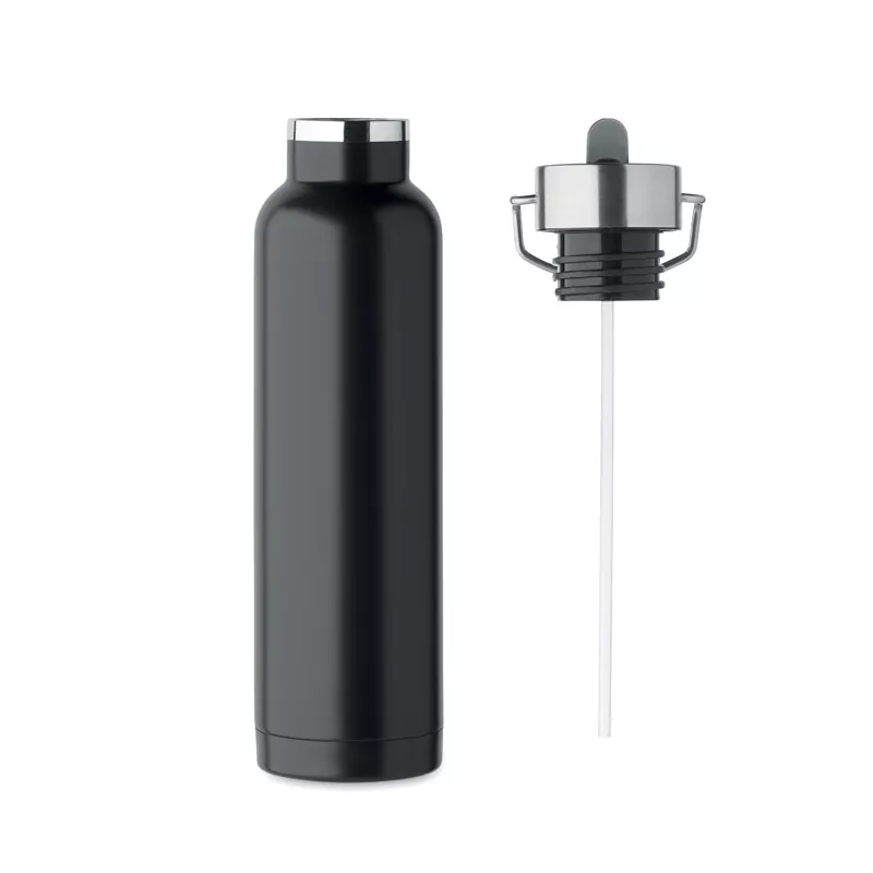 Butelka termiczna ze słomką 660 ml RIFLOW - Czarny (MO2283-03)