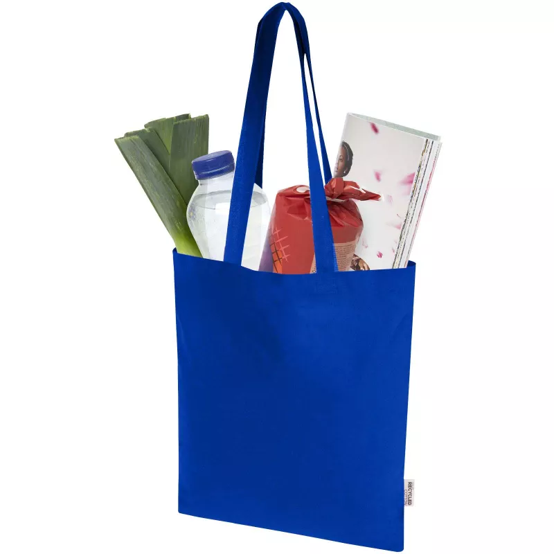 Madras Blend torba na zakupy z bawełny z recyklingu z certyfikatem GRS o gramaturze 140 g/m² i pojemności 7l - Błękit królewski (12076053)