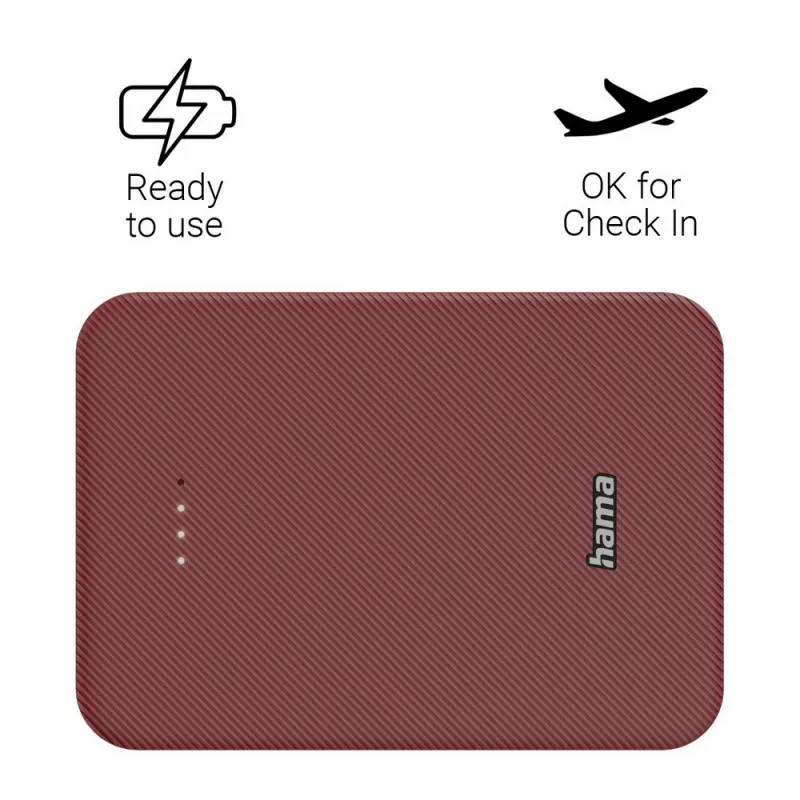 Power bank 10000 mAh Hama Power Pack - czerwony (VH023-05)