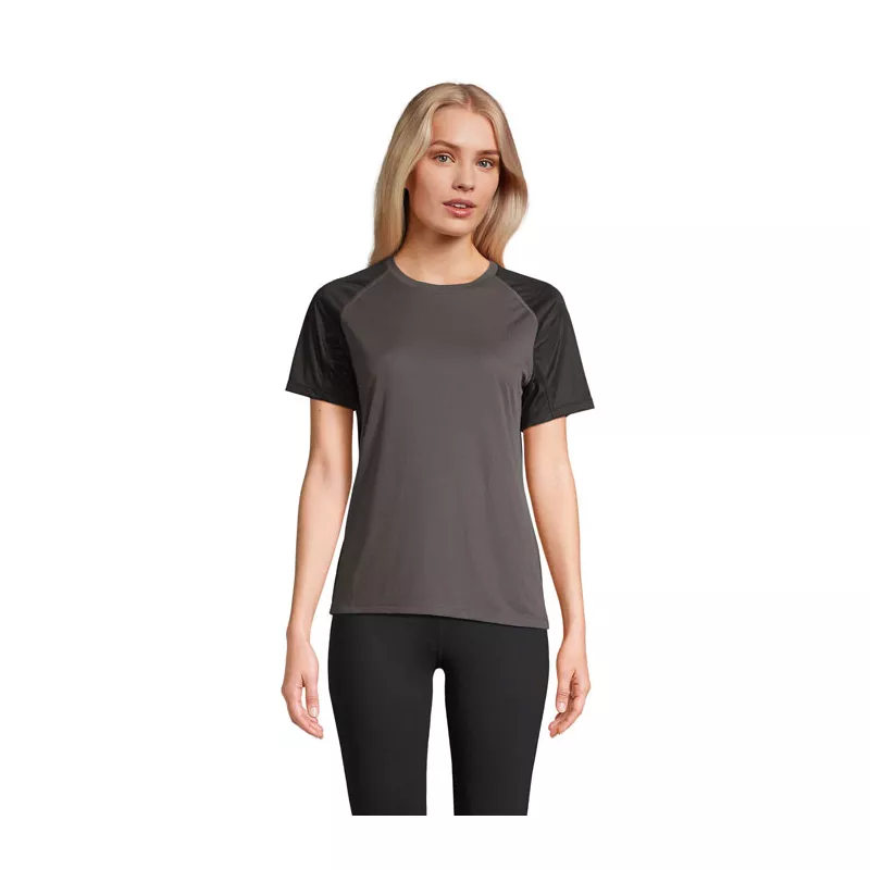 Koszulka sportowa damska Sol's VORTEX WOMEN - Black/Charcoal Grey (S04788-BI)