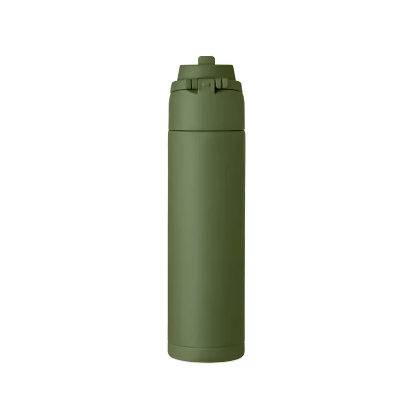 Butelka stalowa ze słomką 650 ml TOIEN ONE - Ciemnozielony (MO2989-60)