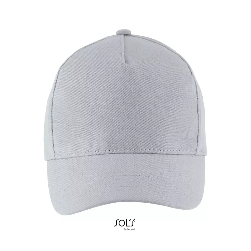 Czapka z daszkiem 5-panelowa 260 g/m² Sol's LONG BEACH - Pure Grey (S00594-PG)