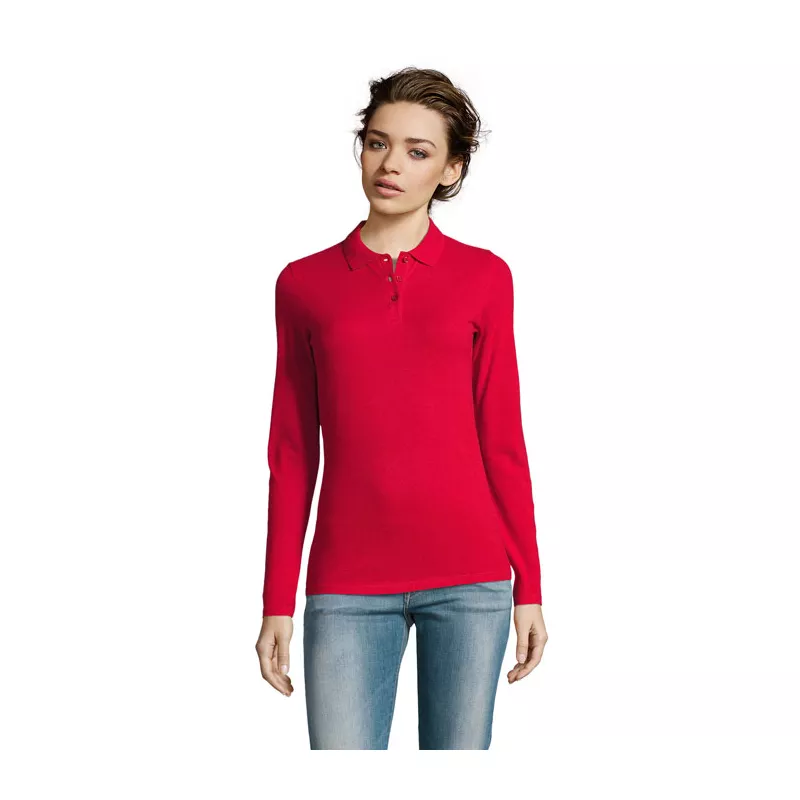 Polo damskie 180 g/m² Sol's PERFECT LSL WOMEN - Czerwony (S02083-RD)