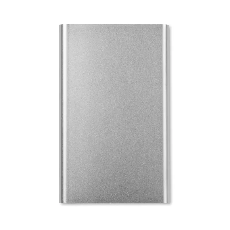 Powerbank płaski aluminiowy 4000 mAh POWERFLAT - Srebrny Mat (MO8735-16)