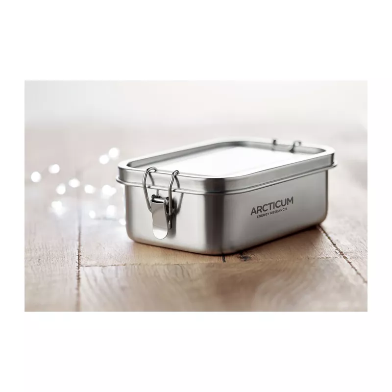 Lunchbox stalowy z klamrami 750 ml CHAN LUNCHBOX - Srebrny Mat (MO9938-16)