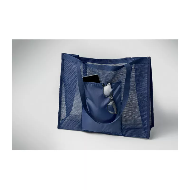 Torba na zakupy z siatki RPET 20 l LIMP - Niebieski (MO2836-04)