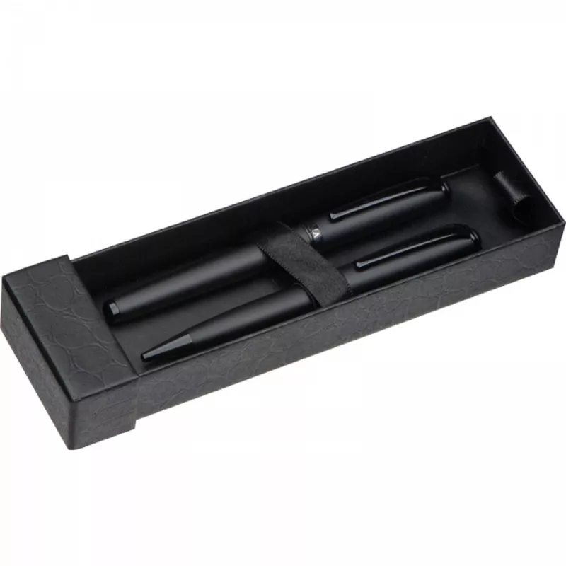 Zestaw piśmienny długopis i pióro kulkowe Mark Twain ELKE - czarny (1385603)