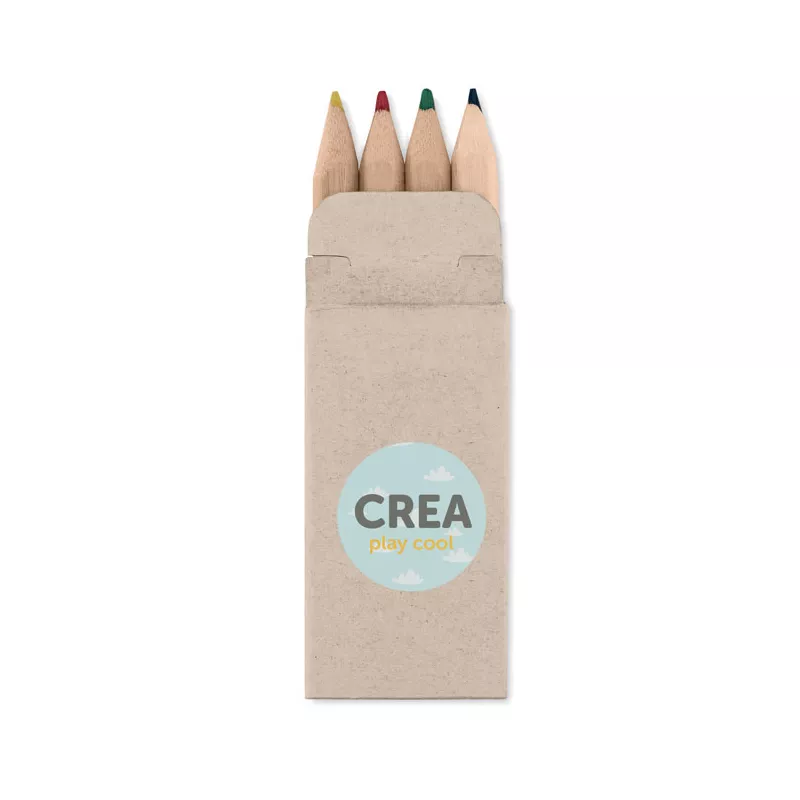 Kredki mini drewniane 4 szt. PETIT ABIGAIL - Bezowy (MO8924-13)