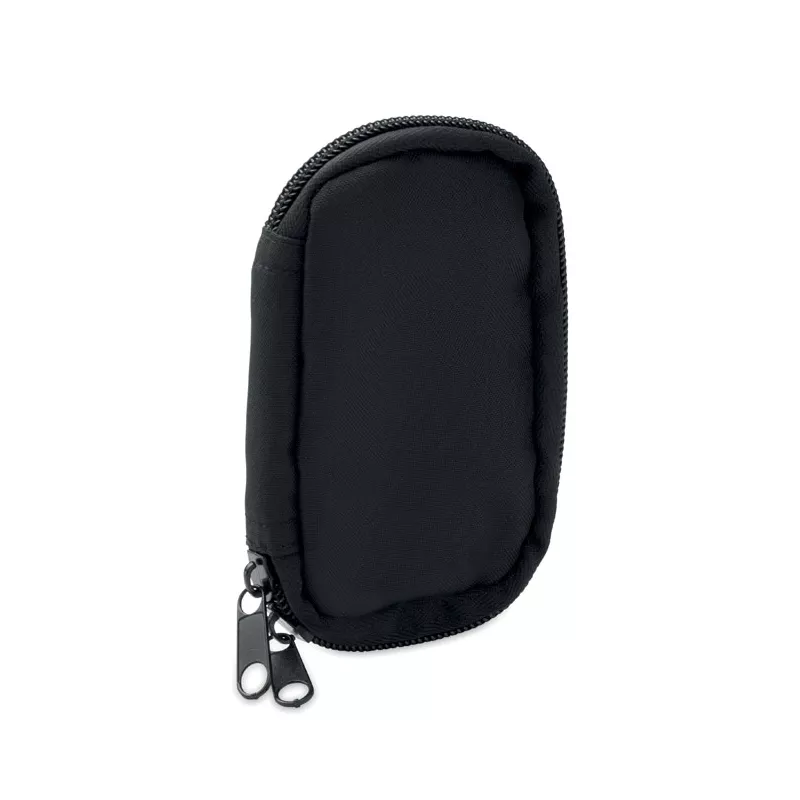 Etui na klucze z RPET zapinane na zamek ROVER - Czarny (MO2822-03)