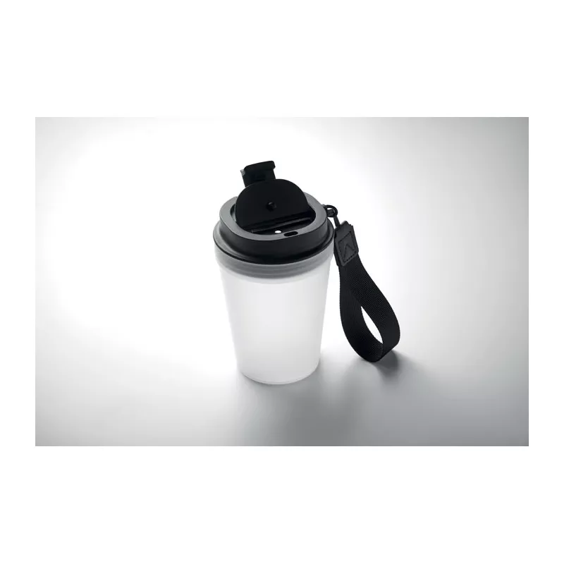 Kubek z PP z paskiem 300 ml ISFORDEN TUMBLER - Przezroczysty Bialy (MO2670-26)