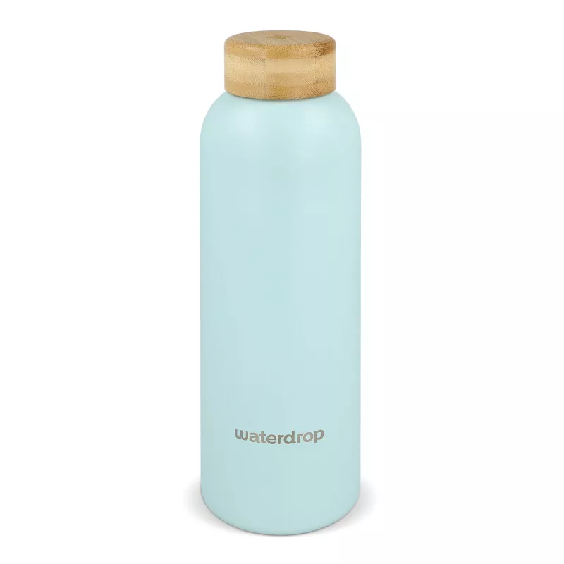 Butelka ze stali nierdzewnej Waterdrop z bambusową nakrętką 600 ml - pastelowoniebieski (LT47002-N0016)