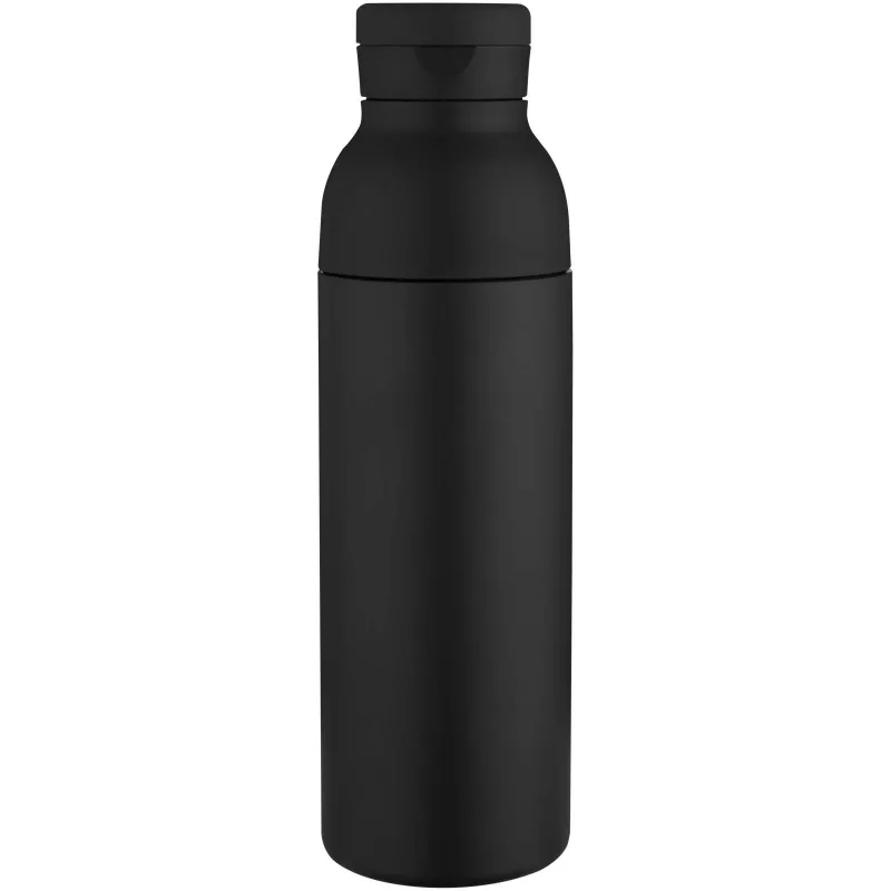 Illuminate butelka na wodę ze stali nierdzewnej z recyklingu o podwójnych ściankach i 3-częściowym zestawie zakrętek o pojemn - Czarny (10089090)