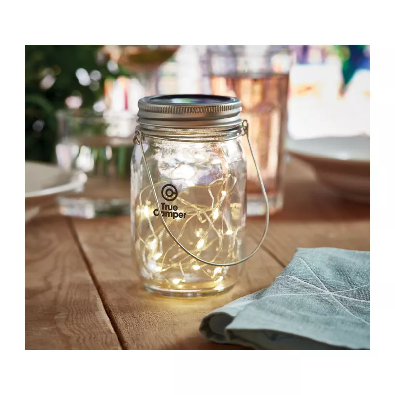 Lampa solarna w kształcie słoika 20 LED POT LAMP - Przezroczysty (MO6341-22)