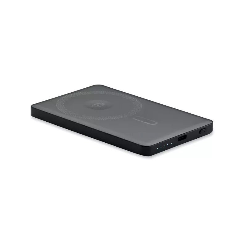 Powerbank magnetyczny 5000 mAh z aluminium CORE - Czarny (MO3179-03)