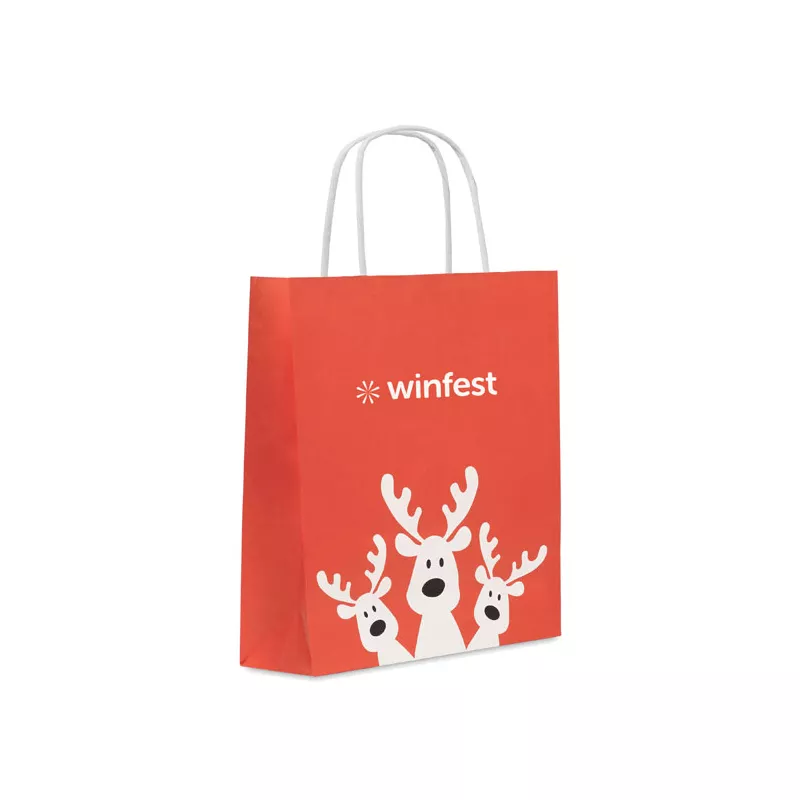 Torba świąteczna papierowa mała 90 g/m² BAO SMALL - Czerwony (CX1564-05)