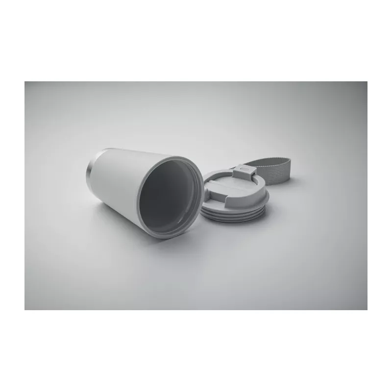 Kubek dwuścienny z PP z paskiem 300 ml TOPIZ - Szary (MO2596-07)