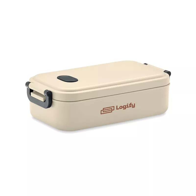 Lunchbox z PP z zaworem i klamrami 800 ml INDUS - Bezowy (MO6855-13)