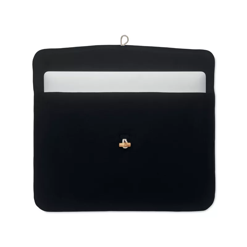 Torba na laptop 15" z bawełny 220 g/m² COTIN - Czarny (MO2191-03)