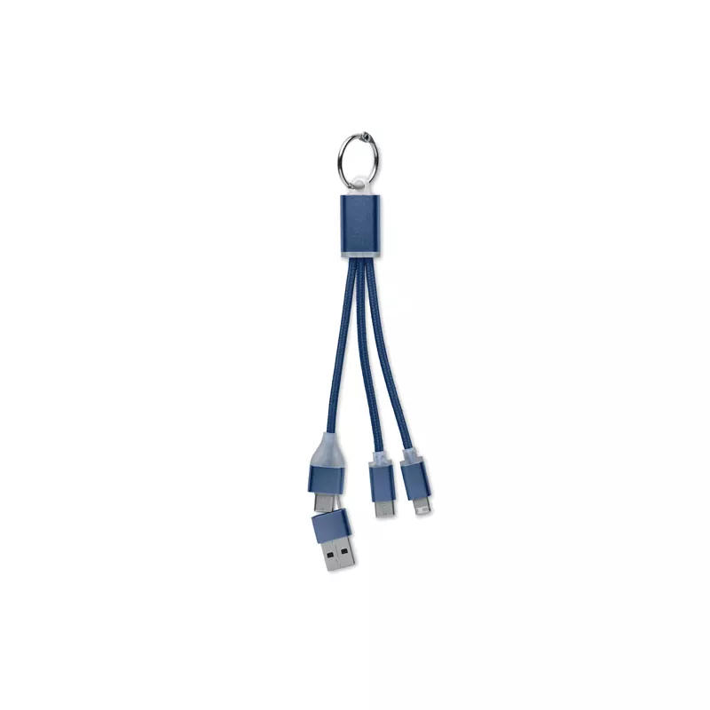 Kabel do ładowania 4 w 1 z brelokiem BLUE - Francuski Granat (MO2141-85)