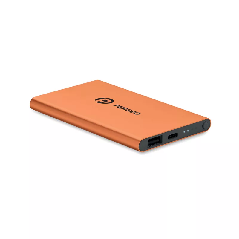 Powerbank płaski 4000 mAh aluminiowy POWERFLAT C - Pomaranczowy (MO6825-10)