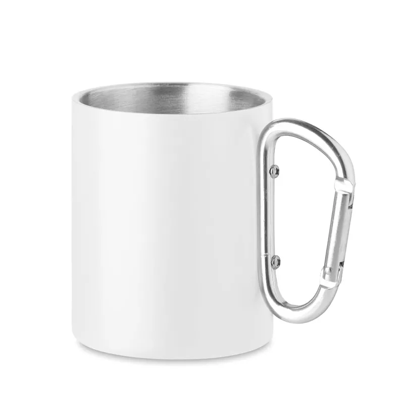 Kubek stalowy z karabińczykiem 300 ml TRUMBA - Bialy (MO6873-06)