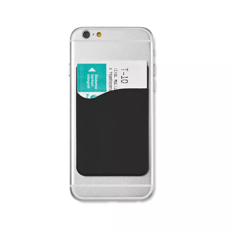 Etui na karty silikonowe na smartfon SILICARD - Czarny (MO8736-03)