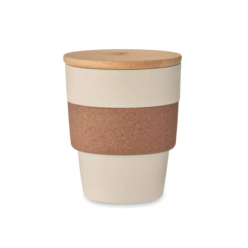 Kubek z PP z korkową opaską 300 ml GALAO - Bezowy (MO6981-13)
