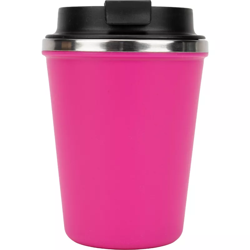Kubek termiczny 350 ml z powłoką z recyklingu METODY - różowy (8496211)