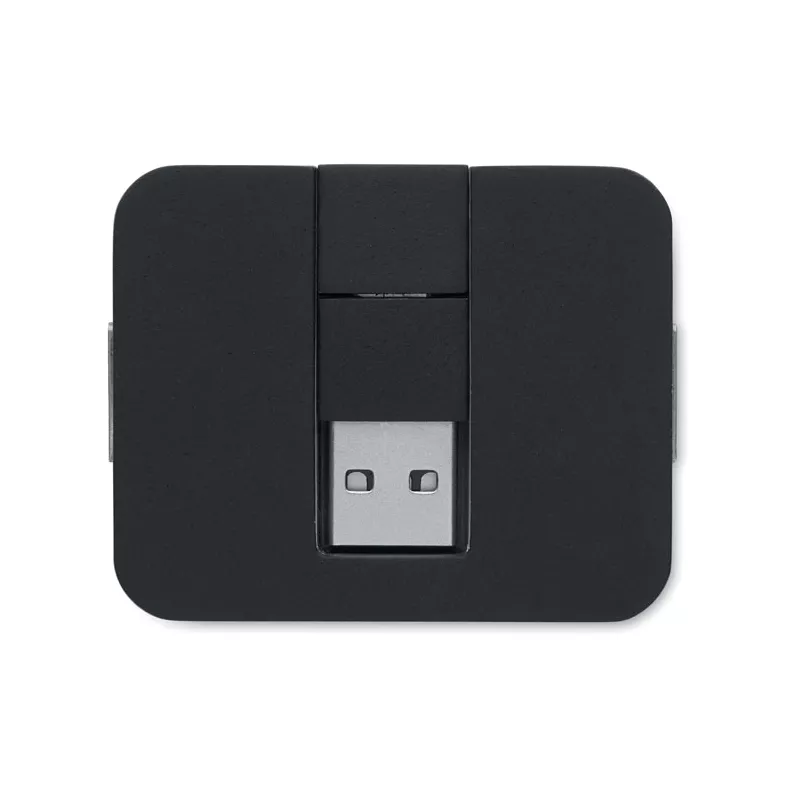 Hub USB 4-portowy z USB-C SQUARE-C - Czarny (MO2254-03)