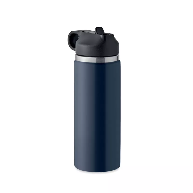 Butelka termiczna ze słomką z recyklingu 500 ml IVALO - Francuski Granat (MO6938-85)
