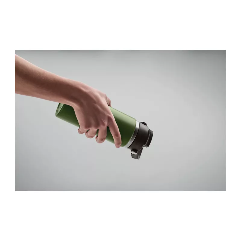 Butelka termiczna ze słomką 500 ml SUMA GRIP - Ciemnozielony (MO2775-60)