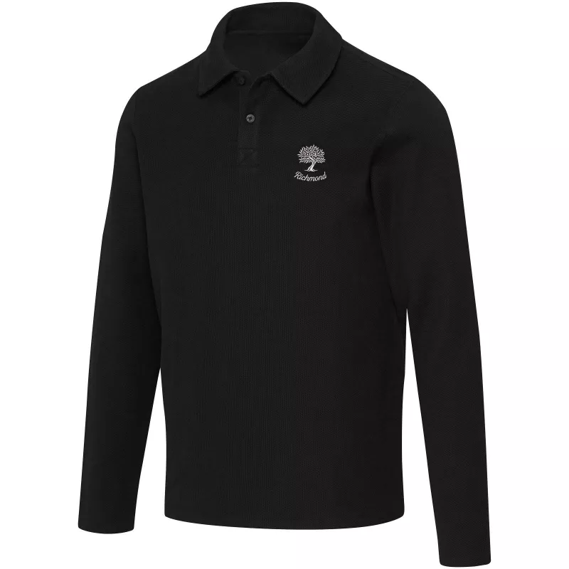Apollo koszulka polo z długim rękawem, uniseks - Czarny (39550-BLACK)
