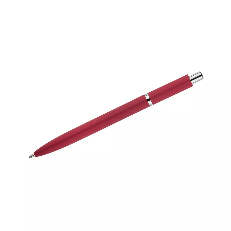 Długopis metalowy z powłoką typu soft touch ELMO - czerwony (19084-04)