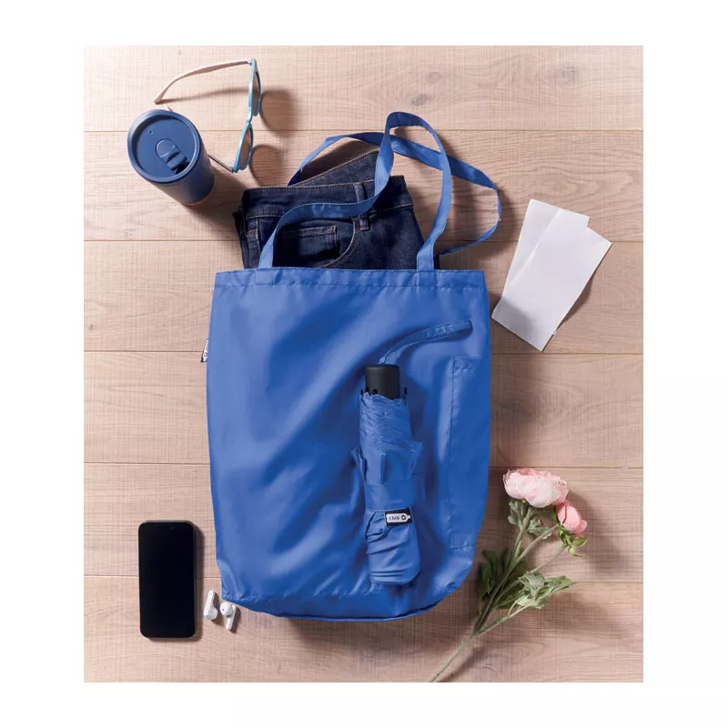 Torba z parasolem składanym 21" RPET SEATTLE - Niebieski (MO2476-37)