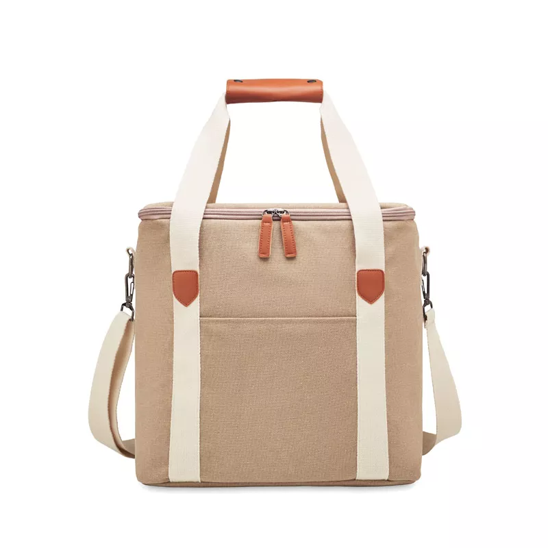 Torba termiczna duża z płótna 450 g/m² KECIL LARGE - Bezowy (MO6869-13)