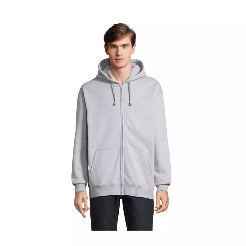 Bluza rozpinana z kapturem Sol's CARTER - Szary Melanż 2 (S03812-GY)