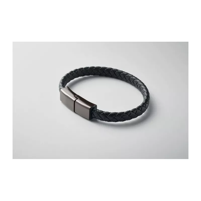 Bransoletka z kablem USB-C 60W FAULETI CHARGE - Czarny (MO2646-03)