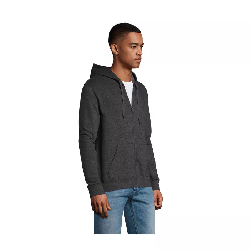 Bluza unisex z kapturem rozpinana 260 g/m² Sol's STONE - Charcoal Melange (S01714-CE)