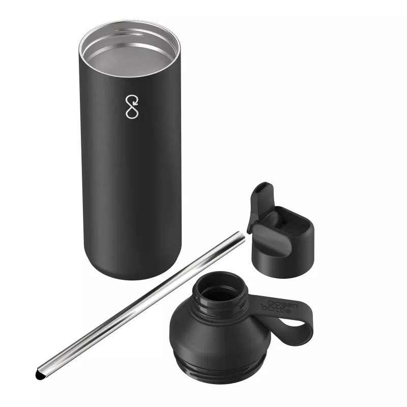 Bidon Ocean Bottle Peak GO 710 ml z recyklingowanej stali nierdzewnej - Obsidian Black (10094090)